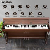 Glarry GDP-107 88-Key Home Fully Weighted Hammer-action Keybed Digital Piano